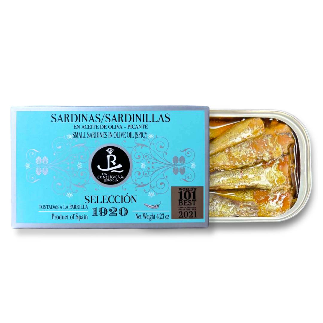 Small Sardines in Olive Oil with Chili "Muy Pequeñas" (120g)