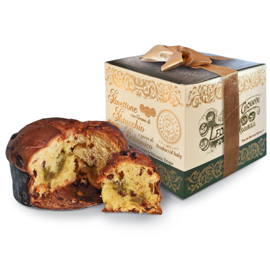 Itališkas „Panettone“ su pistacijų kremu ir balzamiko lašeliais, 750 g